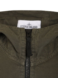 Stone Island Men Organic Cotton Ripstop Hooded Overshirt