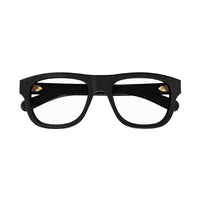 Gucci Eyeglasses Square Full Rim, Shiny Black Frame and Clear Demo Lenses Lens GG1509O001