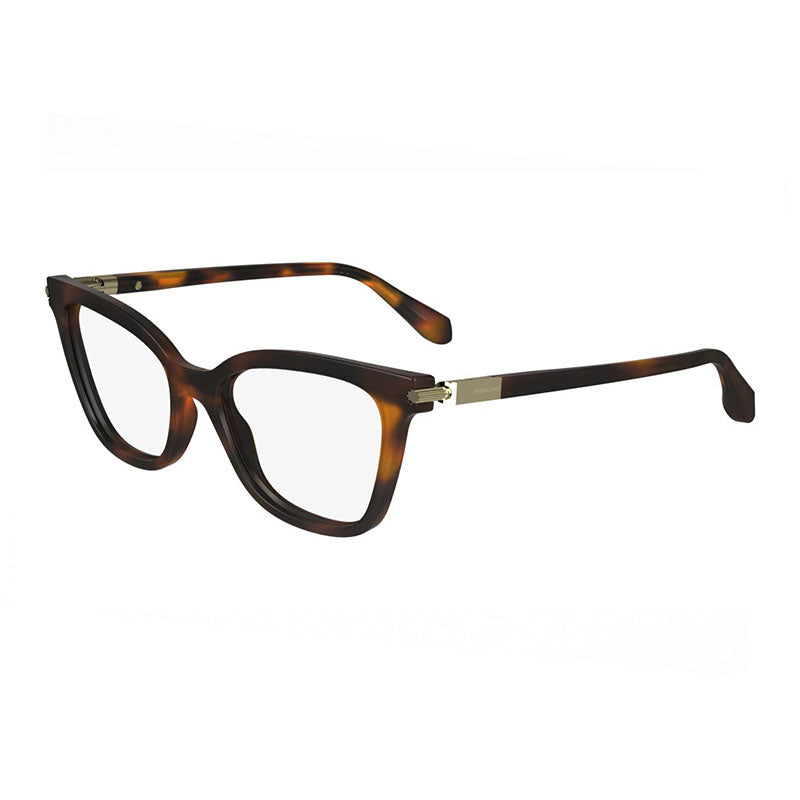 Salvatore Ferragamo Eyeglasses Cat Eye Full Rim, Blue Navy Frame and Clear Demo Lenses Lens SF2991414