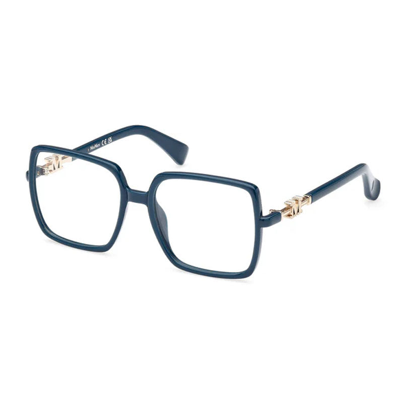 Max Mara Eyeglasses Square Full Rim, Shiny Fuxia Frame and Clear Demo Lenses Lens MM5108-H075