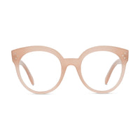 Celine Eyeglasses Round Full Rim, Shiny Havana Frame and Clear Demo Lenses Lens CL50093I053