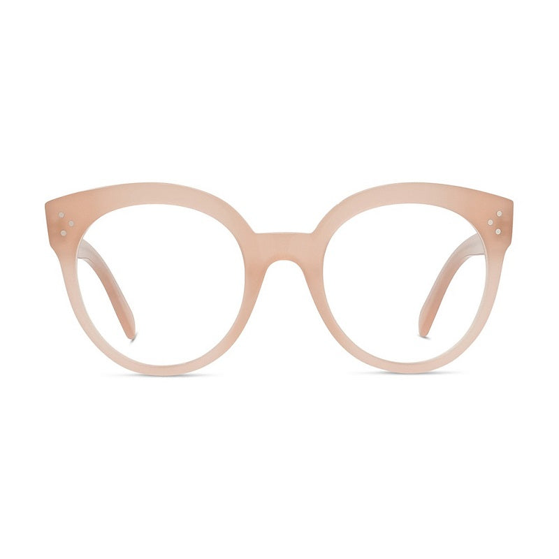 Celine Eyeglasses Round Full Rim, Shiny Havana Frame and Clear Demo Lenses Lens CL50093I053
