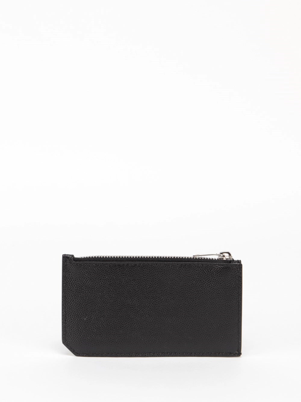 Saint Laurent Men Saint Laurent Paris Fragments Zipped Card Case In Grain De Poudre Leather