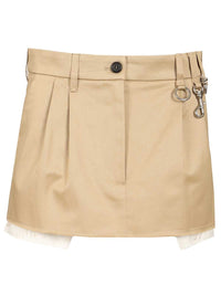 Miu Miu Women Cotton Chino Mini Skirt
