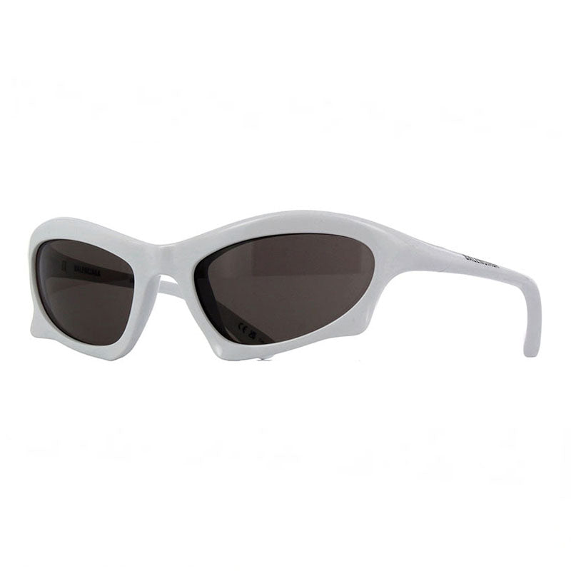 Balenciaga Balenciaga Sunglasses Oval Full Rim, White Frame and Grey Lens BB0229S004