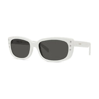 Celine Sunglasses Oval Full Rim, White Frame and Grey Lens CL40072I25N