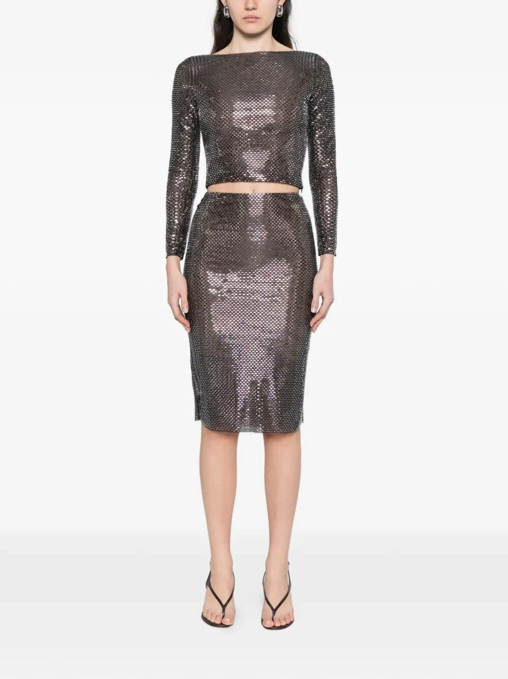 Self-portrait Self-Portrait Women Rhinestone Midi Skirt