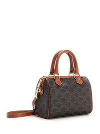 Celine Celine Women Small Boston Bag In Triomphe Canvas And Calfskin