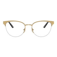 Versace Eyeglasses Cat Eye Semi Rim, Gold Frame and Clear Demo Lenses Lens VE12971002