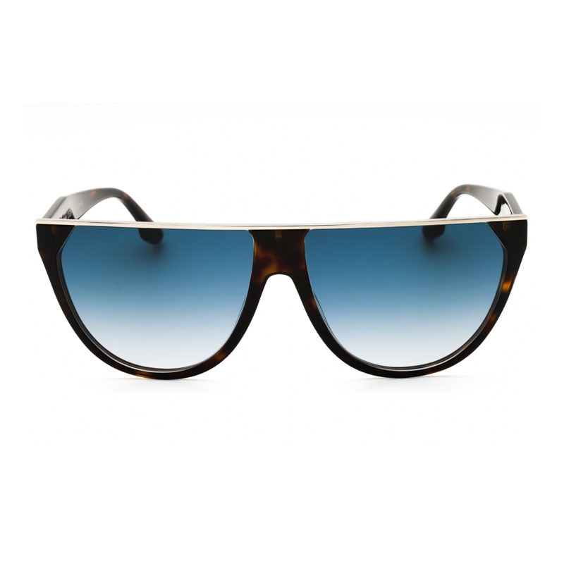 Victoria Beckham Sunglasses Rectangle Full Rim, Metallic Forced Green Frame and Smoke Gradient Lens VB682S305