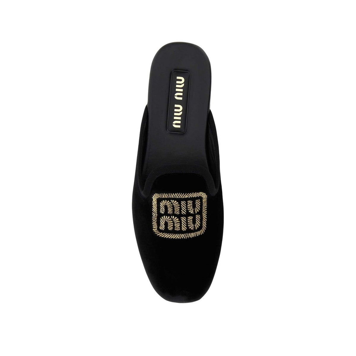 Miu Miu Logo Embroidered Slip-On Mules Women