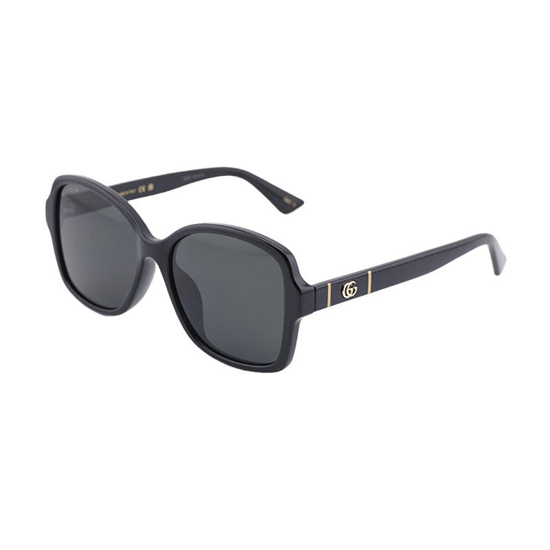 Gucci Sunglasses Rectangle Full Rim, Black Frame and Grey Lens GG0765SA005