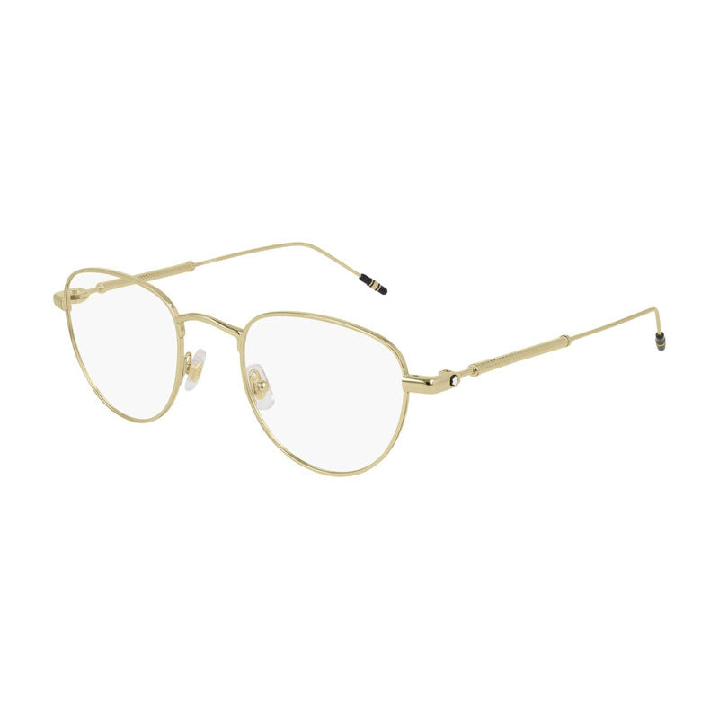 Montblanc Eyeglasses Square Full Rim, Gold Frame and Clear Demo Lens Lens MB0111O002