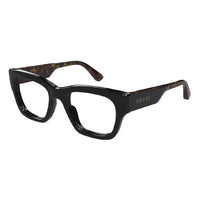 Gucci Gucci Eyeglasses Square Full Rim, Black/Havana Frame and Clear Demo Lenses Lens GG1669O005