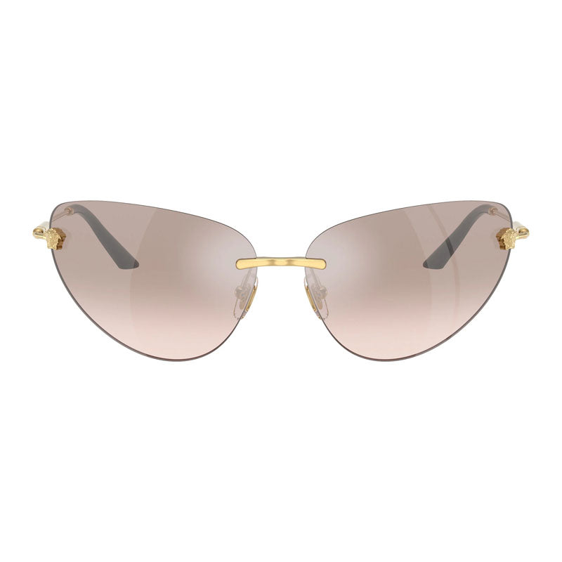 Versace Versace Sunglasses Cat Eye Rimless, Gold Frame and Pink Gradient Mirror Lens VE22811002/6F