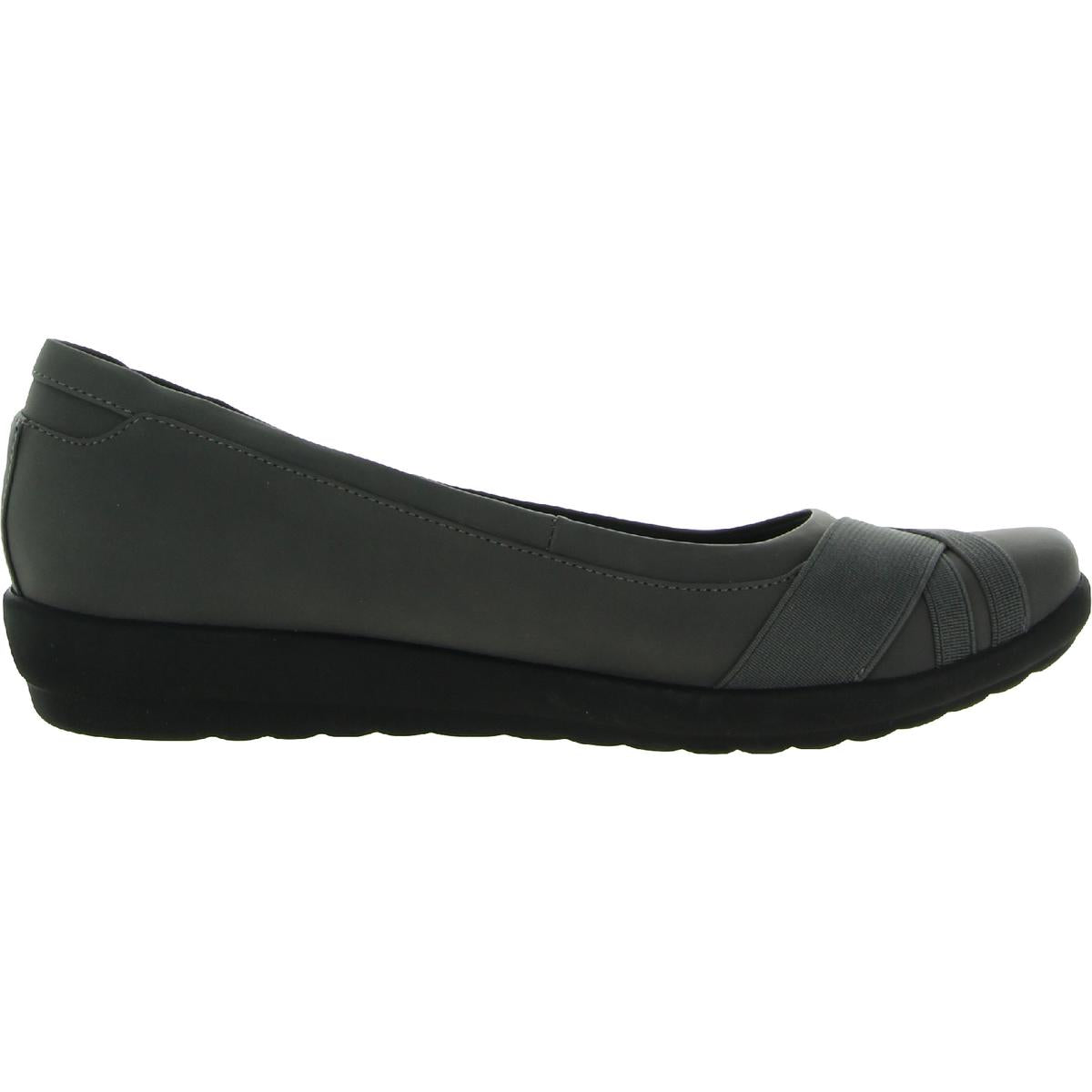 Easy Spirit Womens Acasia 3 Faux Leather Slip On Ballet Flats