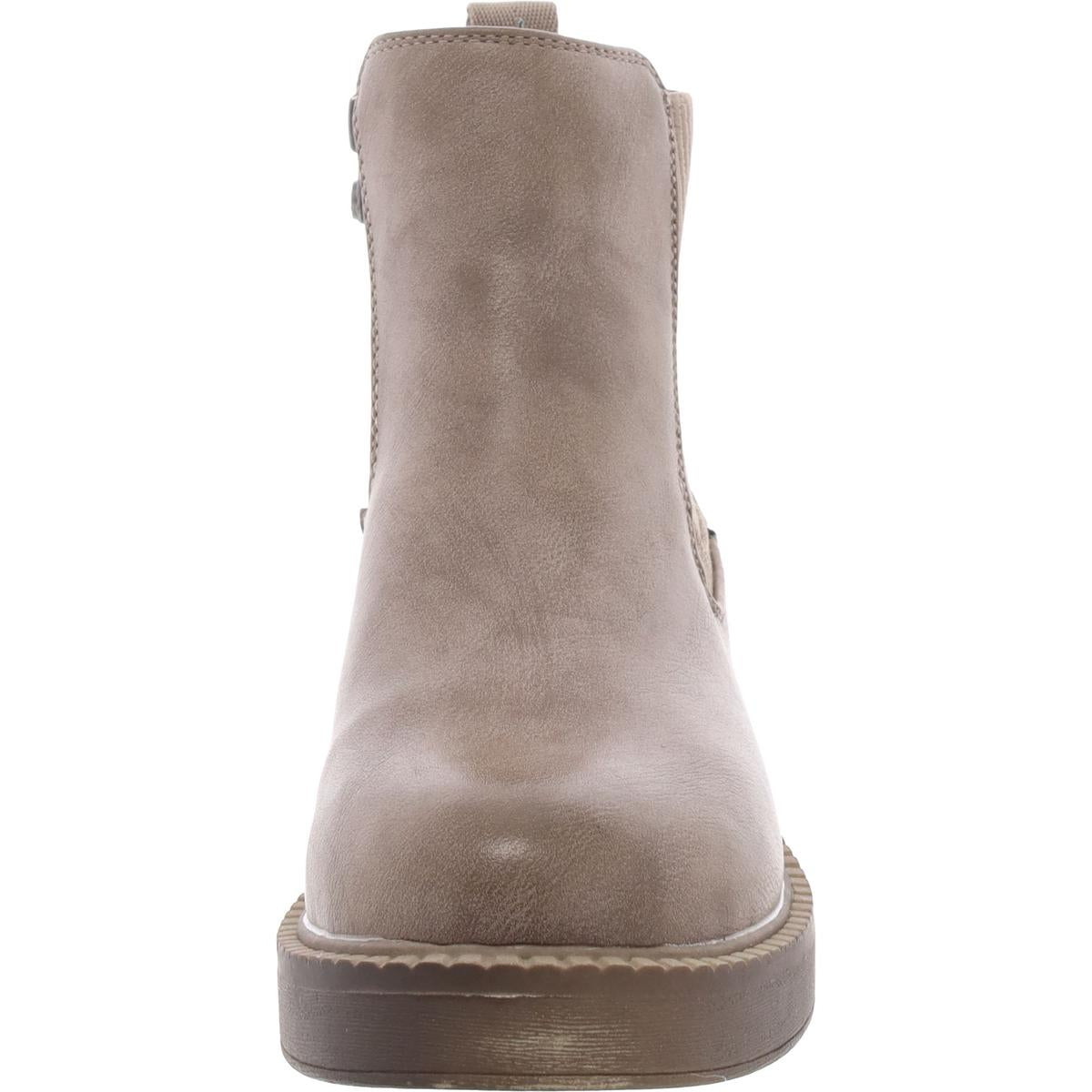 VERA Womens Faux Leather Zipper Ankle Boots