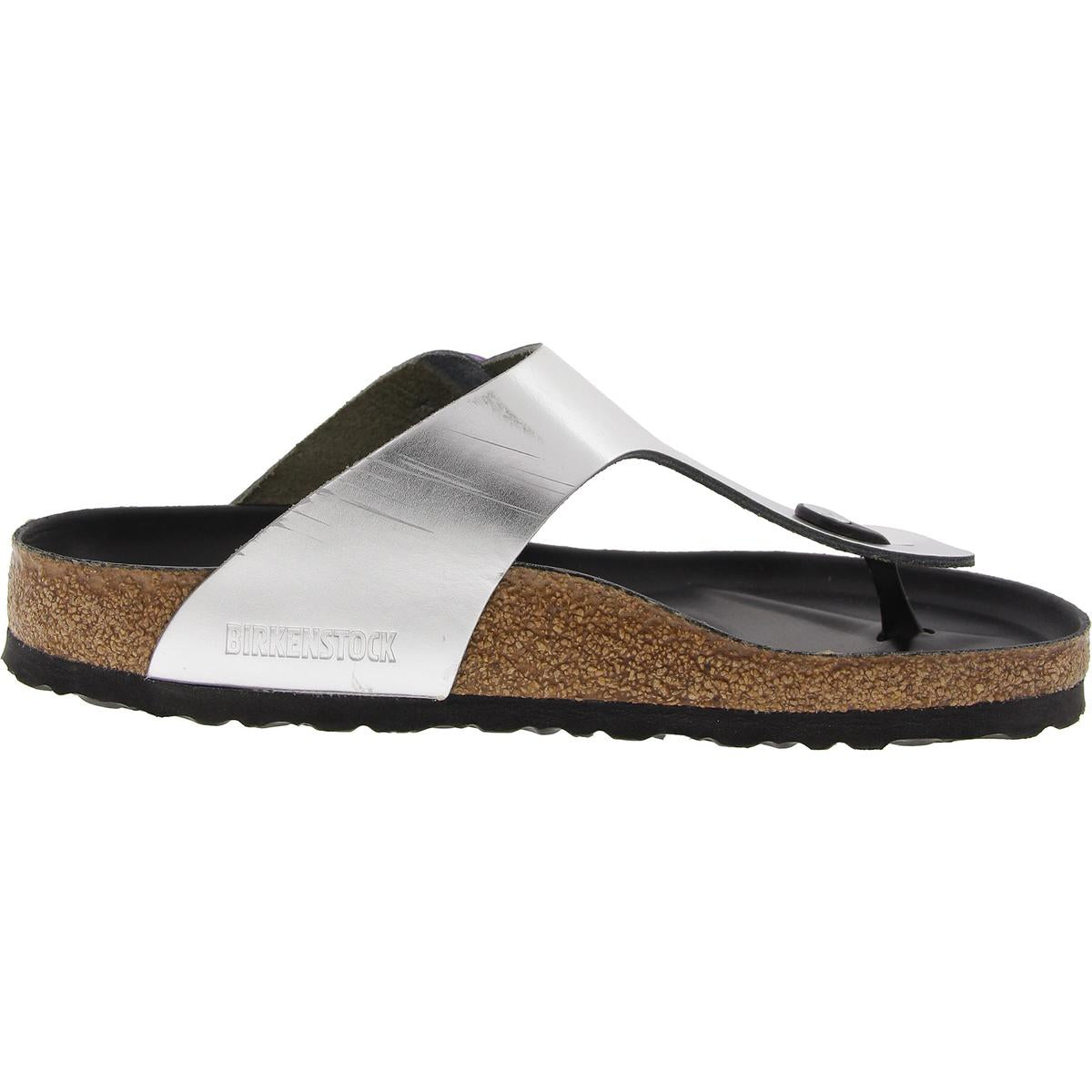 Gizeh Big Buckle Womens Adjustable Faux Leather Slide Sandals