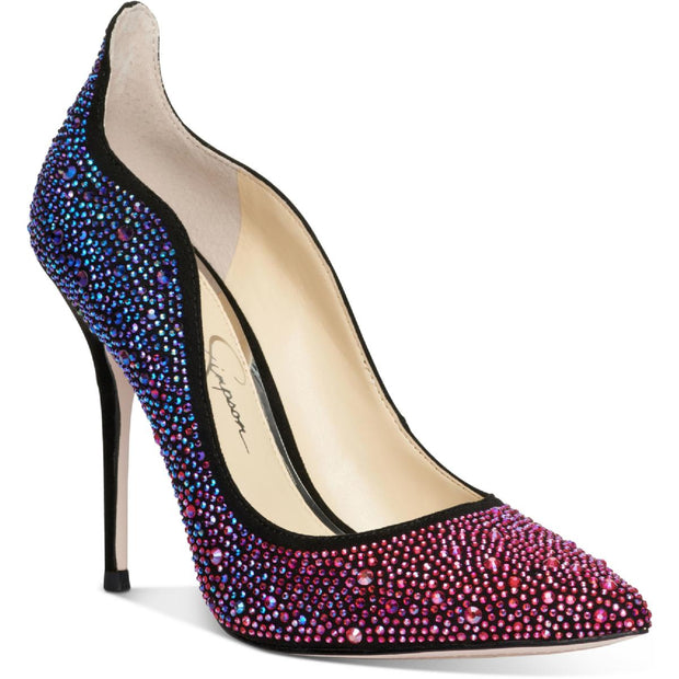 Wayva Womens Rhinestone Pointed Toe Heels
