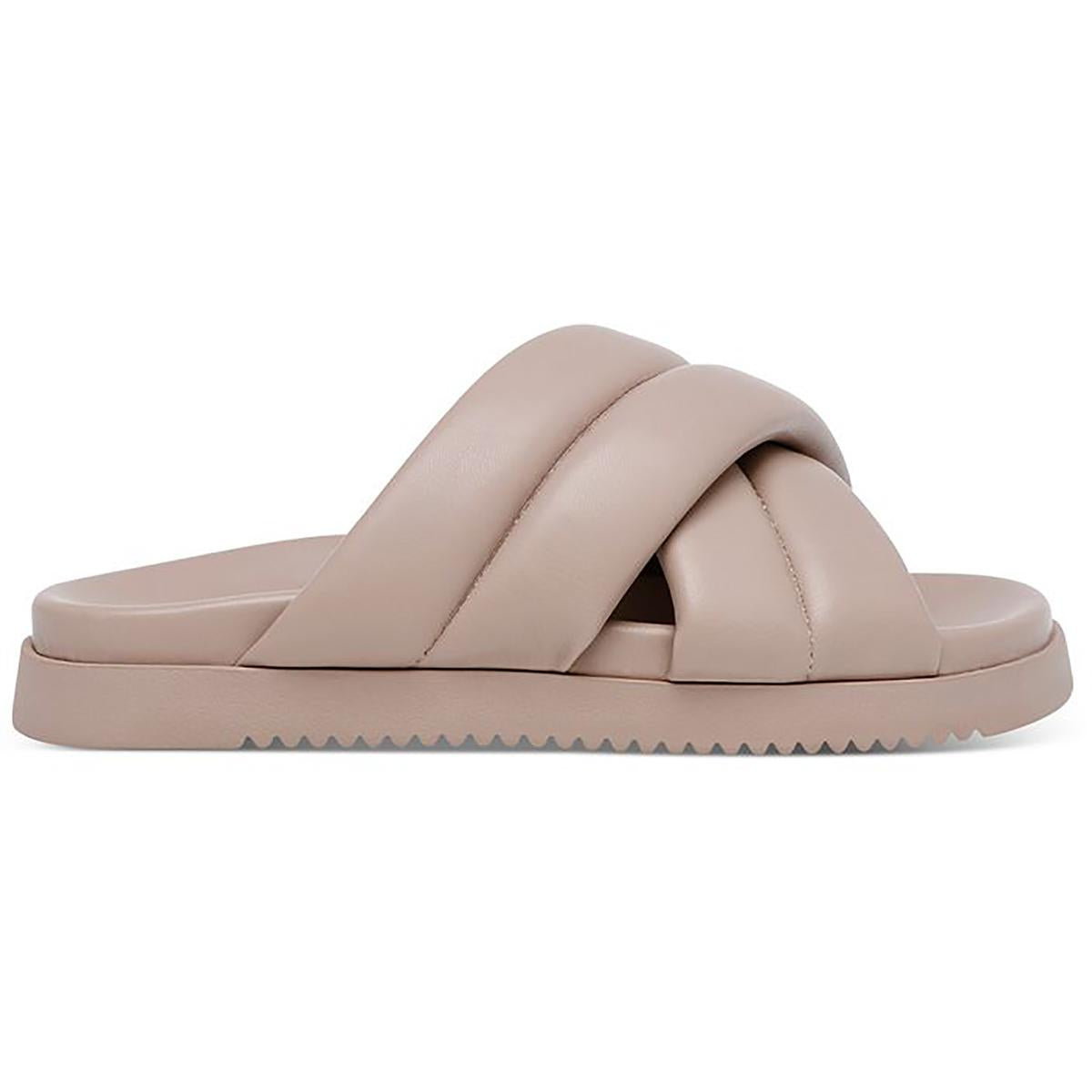 Motte Womens Faux Leather Slip On Slide Sandals