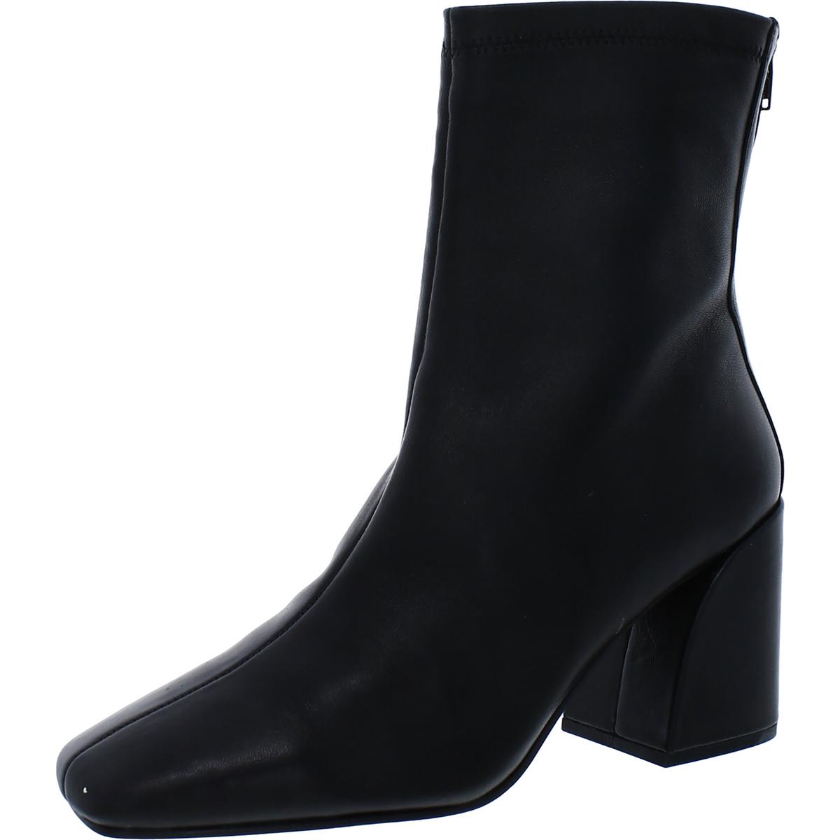 Julie Womens Leather Square Toe Mid-Calf Boots