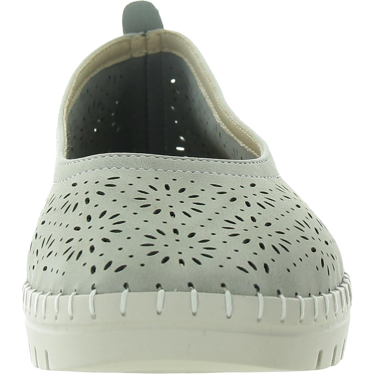 Womens Perforated Man Made Flat Shoes