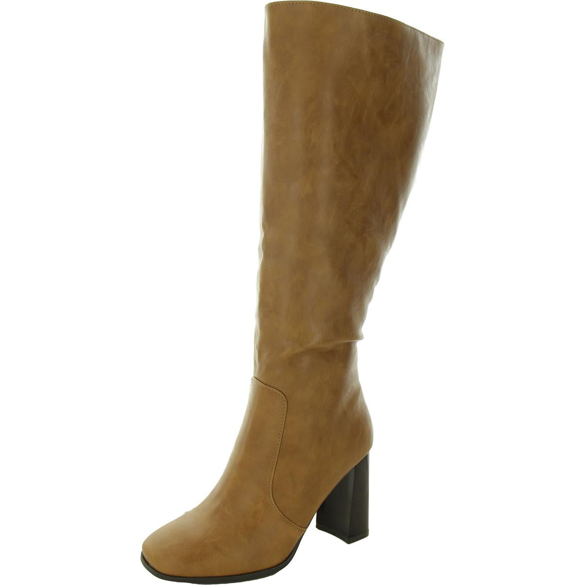 Kalina Womens Extra Wide Calf Leather Knee-High Boots