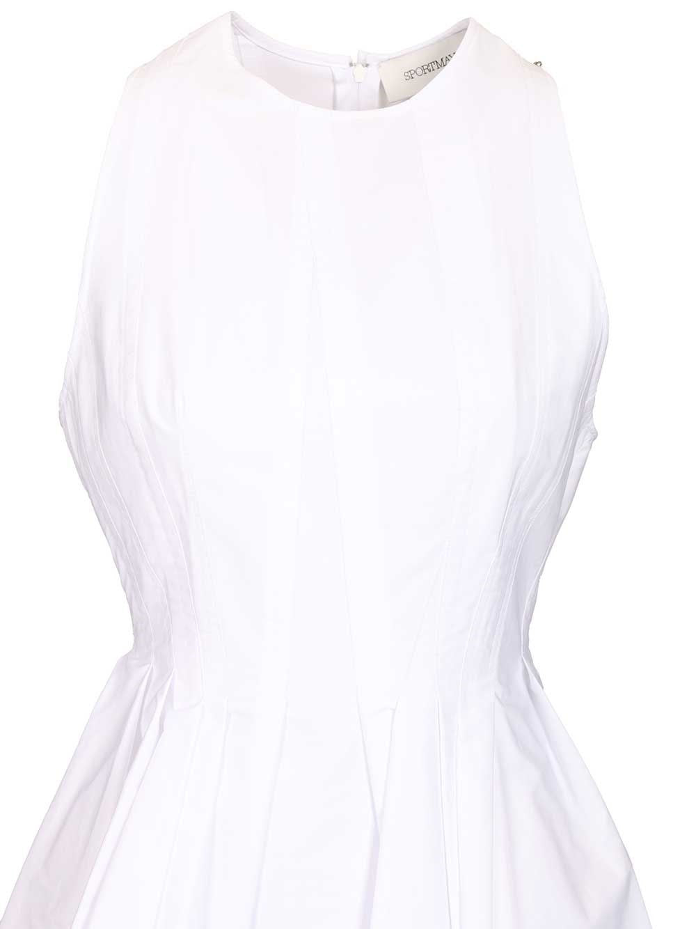 Sportmax Women Ara Sleeveless Washed Cotton Mini Dress