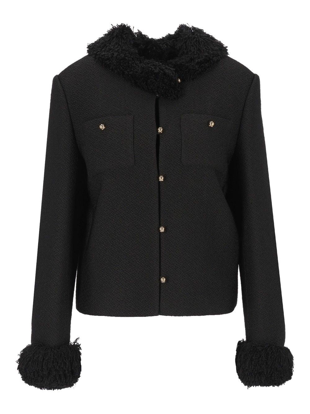 Celine Women Chasseur Jacket In Viscose And Natté Wool