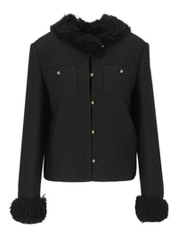 Celine Women Chasseur Jacket In Viscose And Natté Wool