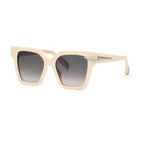 Roberto Cavalli Sunglasses Square Full Rim, Cream Beige Frame and Grey Gradient Lens SRC002S09X7