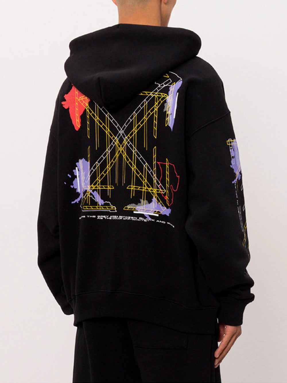 Off White Men `Archigeography Arrow Skate` Zip Hoodie