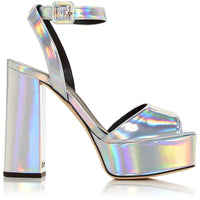 Blasvegas 80 Womens Glitter Ankle Strap Platform Sandals