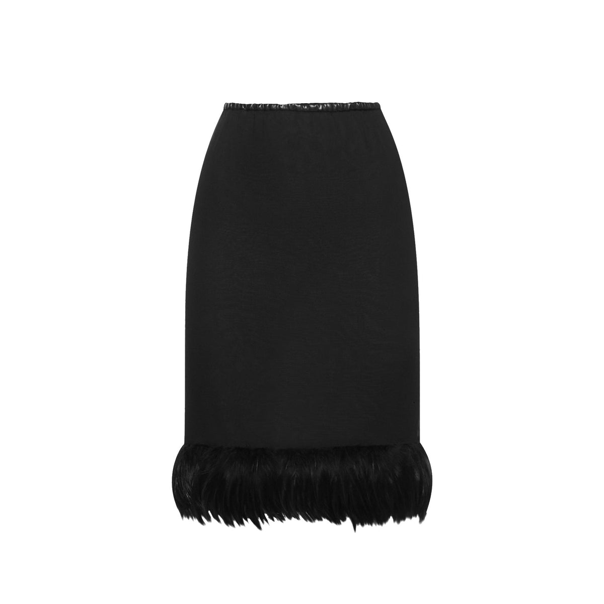 Saint Laurent Saint Laurent Feathers Trim Silk Skirt Women