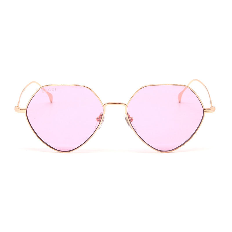Gucci Gucci Geometric Full Rim, with a Rose Gold frame and Pink lens.