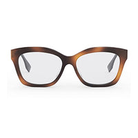 Fendi Eyeglasses Rectangle Full Rim, Havana Frame and Clear Demo Lenses Lens FE50039I053