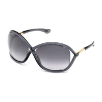 Tom Ford Sunglasses Geometric Semi Rim, Transparent Grey Frame and Gradient Smoke Lens FT00090B5