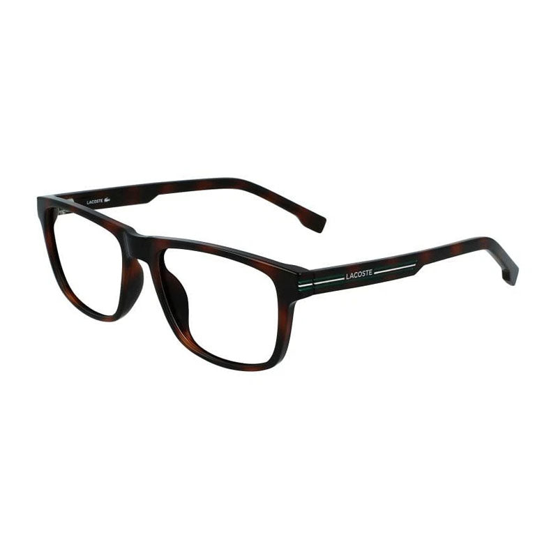Lacoste Eyeglasses Square Full Rim, Havana Frame and Clear Demo Lens Lens L2887N230