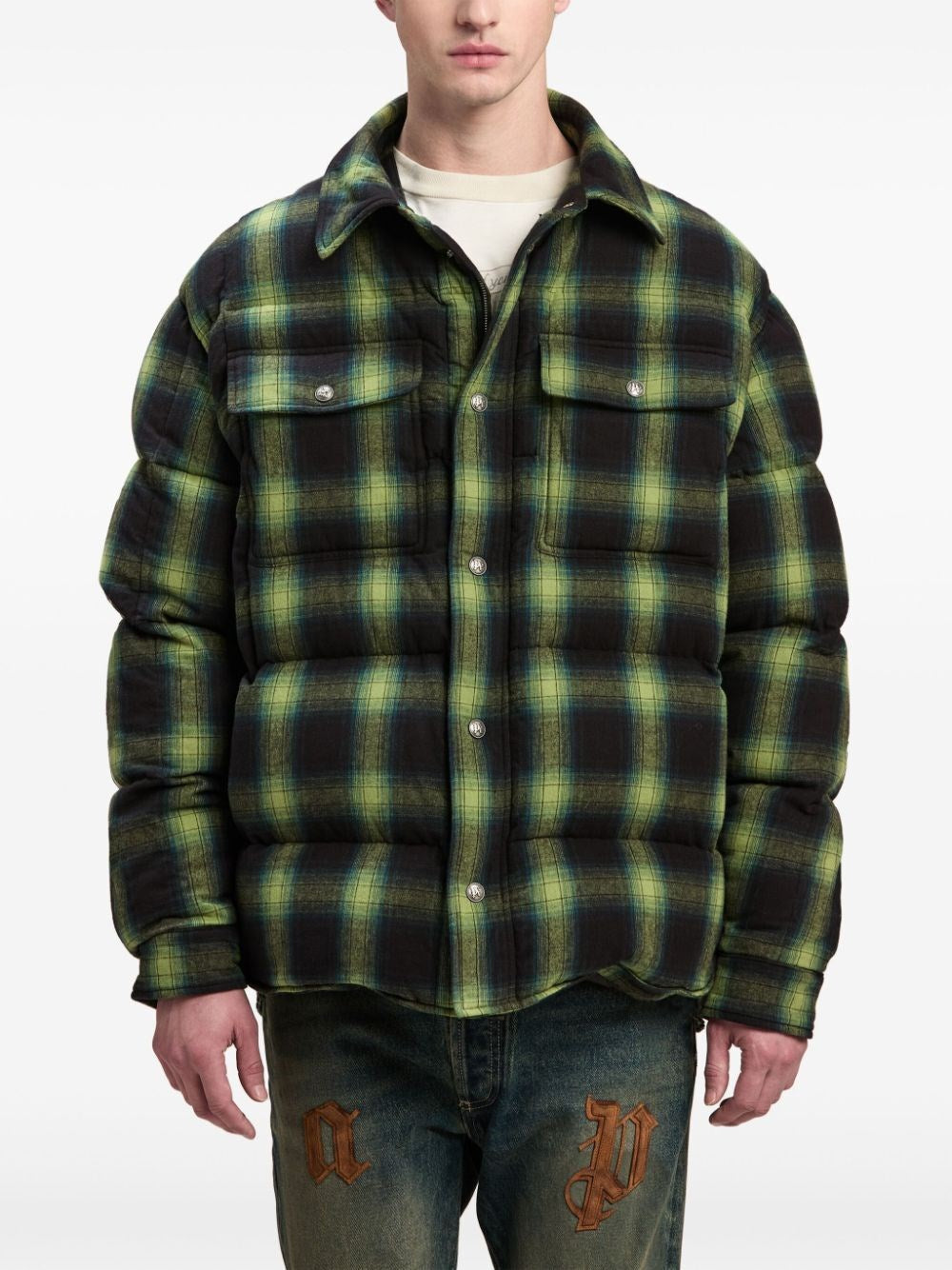 Palm Angels Men `Vertigo` Padded Shirt