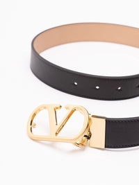 Valentino garavani Valentino Garavani Women Vlogo Signature Reversible Shiny Calfskin Belt - 30Mm / 1.2 In.