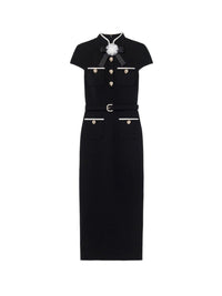 Self-portrait Self-Portrait Women Wool Crepe Midi Dress