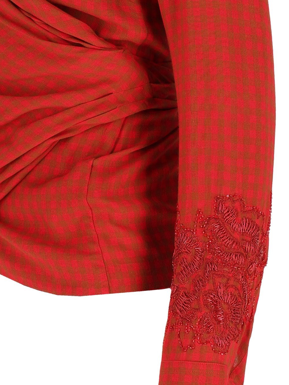 Dries Van Noten Women Wrap Shirt With Embroidery
