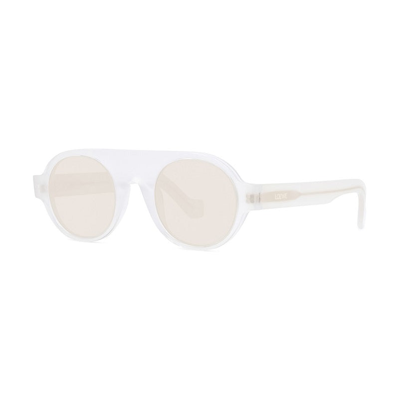 Loewe Loewe Sunglasses Round Full Rim, Translucent White Frame and Brown Lens LW40020I21E