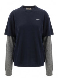 Miu Miu Women Sweater With Jersey Sleeves