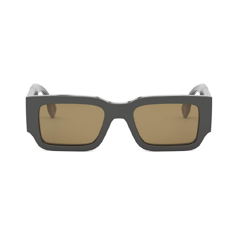 Fendi Sunglasses Square Full Rim, Light Grey Frame and Grey Mirror Lens FE40131I20C