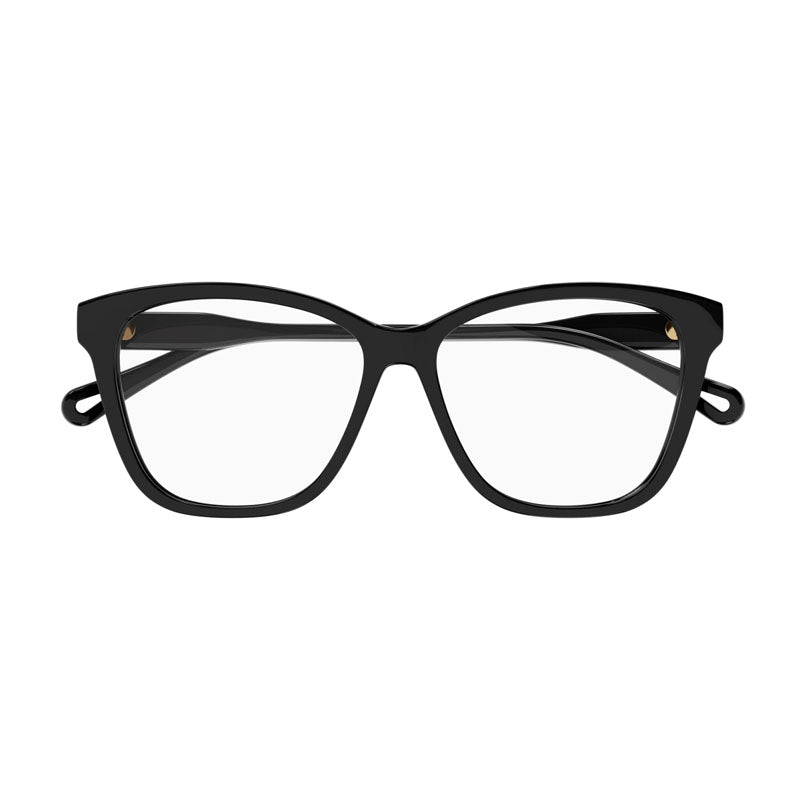 Chloe Eyeglasses Square Full Rim, Shiny Black Frame and Clear Demo Lens Lens CH0084OA001