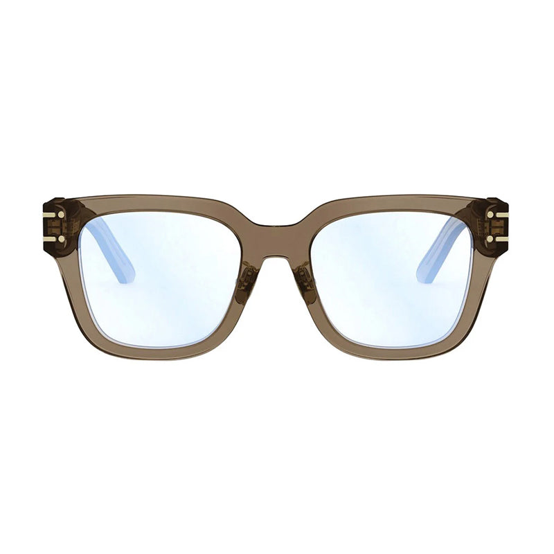 Dior Eyeglasses Square Full Rim, Crystal Beige Frame and Clear Demo Lenses Lens DIORSIGNATUREOS5F55BB