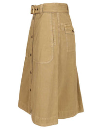 Moncler Women Cotton Midi Skirt With Belt