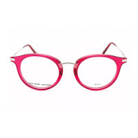 Marc Jacobs Eyeglasses Round Full Rim, Burgundy/Palladium Frame and Clear Demo Lenses Lens MARC623/G0PO500