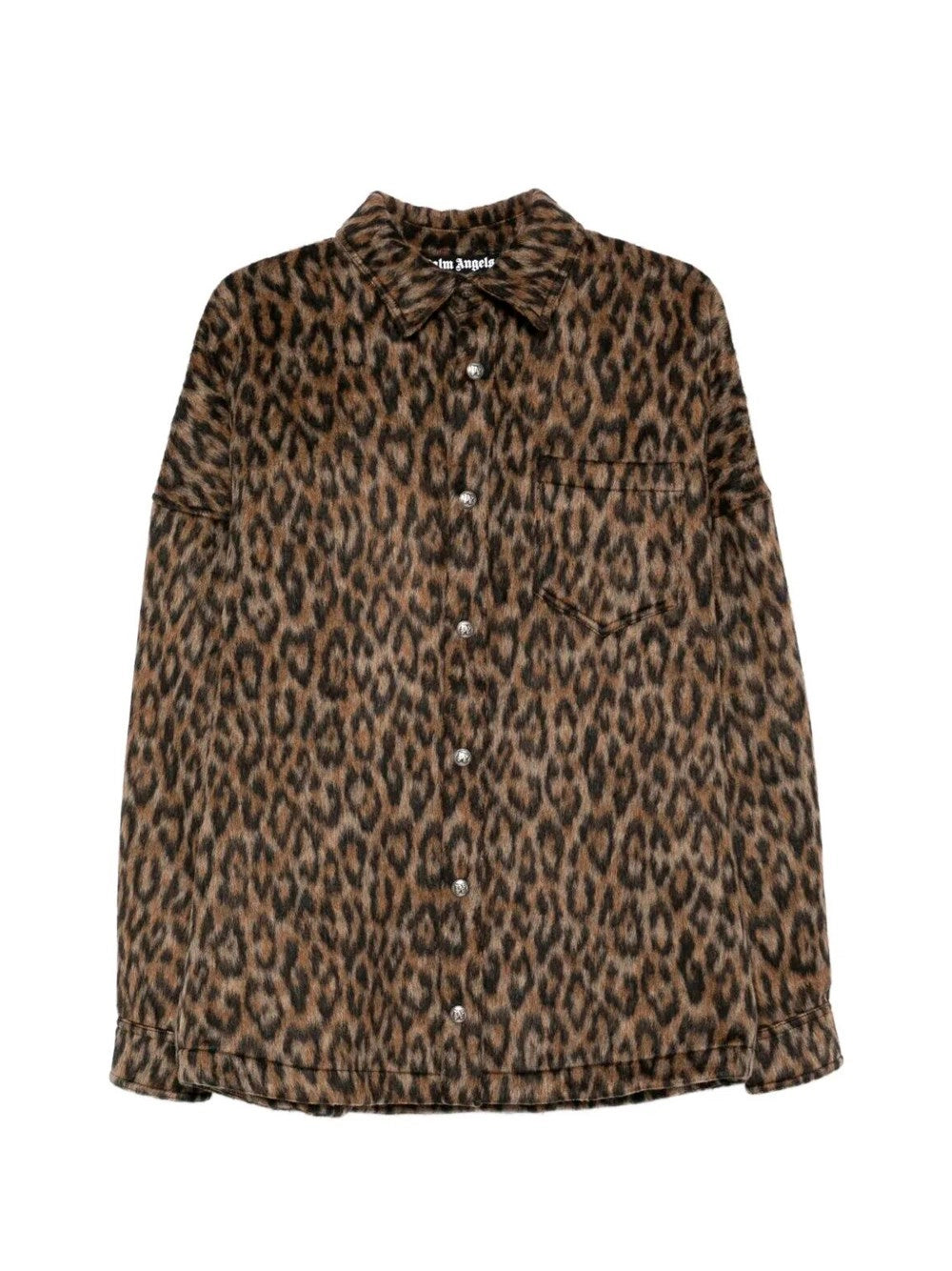 Palm Angels Men `Classic Logo` Animalier Overshirt